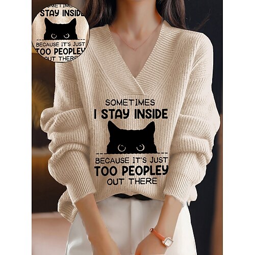 Damen Pullover Lässiger Pullover V Ausschnitt Gerippt Stricken Polyester Strick Bedruckt Herbst Winter Standard Outdoor Ausgehen Wochenende Täglich Stilvoll Brautkleider schlicht Langarm Tier
Damen Pullover Lässiger Pullover V Ausschnitt Gerippt Stricken Polyester Strick Bedruckt Herbst Winter Standard Outdoor Ausgehen Wochenende Täglich Stilvoll Brautkleider schlicht Langarm Tier