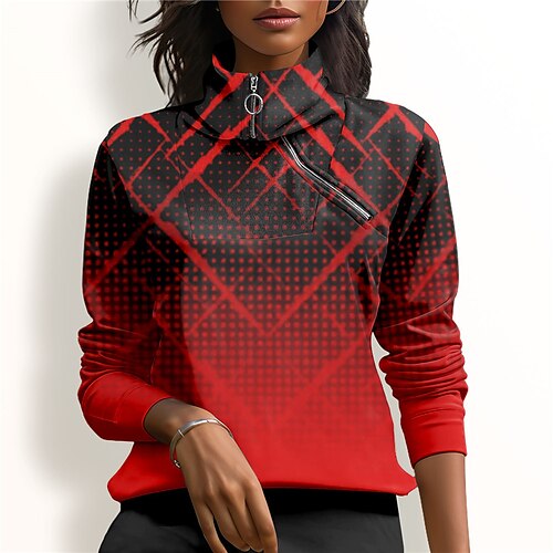 Damen Golf-Hoodie Golfpullover Golf-Sweatshirt warm Atmungsaktiv Feuchtigkeitsableitung Langarm Golf-Oberbekleidung Shirt Regular Fit 1/4 Reißverschluss Stehkragen Bedruckt Frühling Herbst Tennis
Damen Golf-Hoodie Golfpullover Golf-Sweatshirt warm Atmungsaktiv Feuchtigkeitsableitung Langarm Golf-Oberbekleidung Shirt Regular Fit 1/4 Reißverschluss Stehkragen Bedruckt Frühling Herbst Tennis