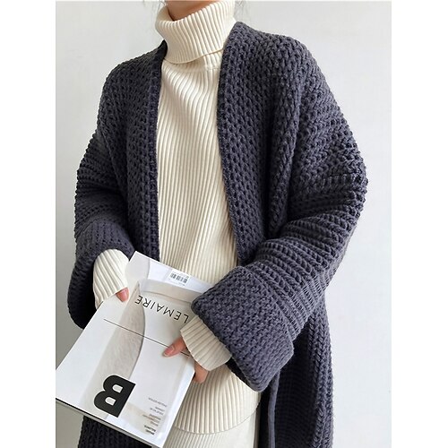 Women's Cardigan Sweater Jacket Open Front Chunky Knit Acrylic Pocket Knitted Fall Winter Long Outdoor Daily Holiday Fashion Casual Soft Long Sleeve Solid Color Pink Green Beige One-Size
Women's Cardigan Sweater Jacket Open Front Chunky Knit Acrylic Pocket Knitted Fall Winter Long Outdoor Daily Holiday Fashion Casual Soft Long Sleeve Solid Color Pink Green Beige One-Size