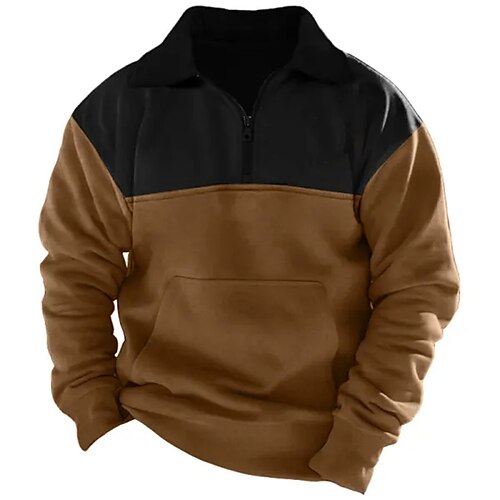 Men's Sweatshirt Quarter Zip Sweatshirt Brown Half Zip Color Block Patchwork Pocket Sports Outdoor Daily Holiday Streetwear Basic Casual Spring Fall Clothing Apparel Hoodies Sweatshirts
Men's Sweatshirt Quarter Zip Sweatshirt Brown Half Zip Color Block Patchwork Pocket Sports Outdoor Daily Holiday Streetwear Basic Casual Spring Fall Clothing Apparel Hoodies Sweatshirts