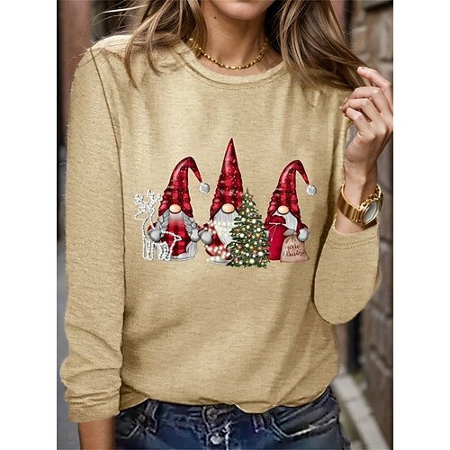 Mujer Camiseta Camisa de Navidad Negro Blanco Azul Piscina Árbol de Navidad Ayudante de Santa Estampado Manga Larga Fiesta Navidad Fin de semana Festival / Vacaciones Escote Redondo Ajuste regular
Mujer Camiseta Camisa de Navidad Negro Blanco Azul Piscina Árbol de Navidad Ayudante de Santa Estampado Manga Larga Fiesta Navidad Fin de semana Festival / Vacaciones Escote Redondo Ajuste regular
