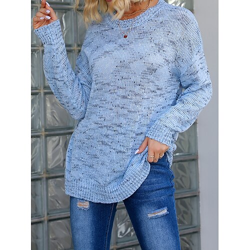 Women's Pullover Sweater Jumper Casual Sweater Crew Neck Ribbed Knit Polyester Knitted Hole Fall Winter Regular Outdoor Daily Going out Stylish Casual Soft Long Sleeve Pure Color Blue S M L
Women's Pullover Sweater Jumper Casual Sweater Crew Neck Ribbed Knit Polyester Knitted Hole Fall Winter Regular Outdoor Daily Going out Stylish Casual Soft Long Sleeve Pure Color Blue S M L