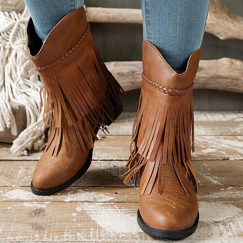 Mujer Botas Botas cowboy Botas de Combate Tallas Grandes Exterior Diario Botas a media pierna Talón de bloque Dedo redondo Casual Cuero Sintético Mocasín Negro Blanco Marrón
Mujer Botas Botas cowboy Botas de Combate Tallas Grandes Exterior Diario Botas a media pierna Talón de bloque Dedo redondo Casual Cuero Sintético Mocasín Negro Blanco Marrón