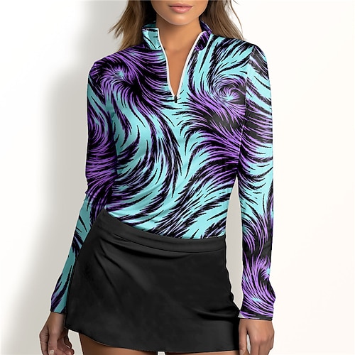 Mulheres Camisa polo de caminhada Camisa de golfe Respirável Secagem Rápida Pavio Humido Manga Longa Vestuário de golfe Roupas de golfe Normal Zíper Colarinho Alto Estampado Primavera Outono Tênis
Mulheres Camisa polo de caminhada Camisa de golfe Respirável Secagem Rápida Pavio Humido Manga Longa Vestuário de golfe Roupas de golfe Normal Zíper Colarinho Alto Estampado Primavera Outono Tênis