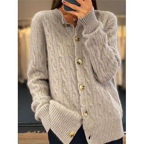 Damen Strickjacke Rundhalsausschnitt Gedrehtes Stricken Acryl Taste Strick Herbst Winter Standard Outdoor Täglich Ausgehen Modisch Strassenmode Brautkleider schlicht Langarm Feste Farbe Weiß Rosa
Damen Strickjacke Rundhalsausschnitt Gedrehtes Stricken Acryl Taste Strick Herbst Winter Standard Outdoor Täglich Ausgehen Modisch Strassenmode Brautkleider schlicht Langarm Feste Farbe Weiß Rosa