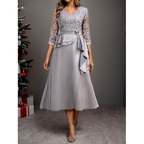Mulheres Vestido de festa Vestido de renda Vestido Coquetel Vestido midi Cinzento Manga 3/4 Cor imaculada Renda Primavera Outono Inverno Gola Redonda Moda Roupa de inverno Escritório Férias 2023 S M
Mulheres Vestido de festa Vestido de renda Vestido Coquetel Vestido midi Cinzento Manga 3/4 Cor imaculada Renda Primavera Outono Inverno Gola Redonda Moda Roupa de inverno Escritório Férias 2023 S M