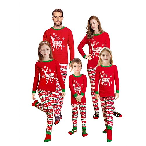 Santa Claus Reindeer Family Christmas Pajamas Nightwear Men's Women's Boys Girls' Family Matching Outfits Christmas New Year Christmas Eve Kid's Adults' Home Wear Polyester Top Pants
Santa Claus Reindeer Family Christmas Pajamas Nightwear Men's Women's Boys Girls' Family Matching Outfits Christmas New Year Christmas Eve Kid's Adults' Home Wear Polyester Top Pants