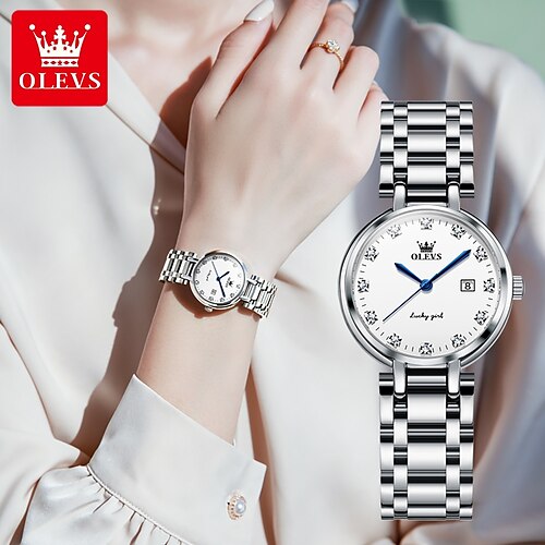 olevs 5575 modische wasserdichte Damenuhr mit Edelstahlarmband, Nische, exquisite Quarz-Damenarmbanduhren
olevs 5575 modische wasserdichte Damenuhr mit Edelstahlarmband, Nische, exquisite Quarz-Damenarmbanduhren