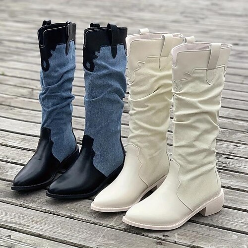 Mulheres Botas Botas Cowboy Botas desleixadas Ao ar livre Diário Botas Longas Salto de bloco Salto Robusto Dedo Apontado Vintage Clássico Casual Jeans Couro Ecológico Mocassim Bloco de cor Bege Preto
Mulheres Botas Botas Cowboy Botas desleixadas Ao ar livre Diário Botas Longas Salto de bloco Salto Robusto Dedo Apontado Vintage Clássico Casual Jeans Couro Ecológico Mocassim Bloco de cor Bege Preto