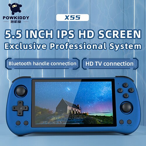 Powkiddy x55 consolas de videojuegos portátiles de 5,5 pulgadas ee sistema linux tv hdmi reproductor retro 512g 60000 juegos psp ps1 regalo
Powkiddy x55 consolas de videojuegos portátiles de 5,5 pulgadas ee sistema linux tv hdmi reproductor retro 512g 60000 juegos psp ps1 regalo