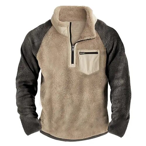 Herren Sweatshirt Pullover Sweatshirt mit Viertelreißverschluss Khaki Troyer Halber Reißverschluss Farbblock Patchwork Tasche Sport Natur Täglich Festtage Strassenmode Brautkleider schlicht Dünnes
Herren Sweatshirt Pullover Sweatshirt mit Viertelreißverschluss Khaki Troyer Halber Reißverschluss Farbblock Patchwork Tasche Sport Natur Täglich Festtage Strassenmode Brautkleider schlicht Dünnes