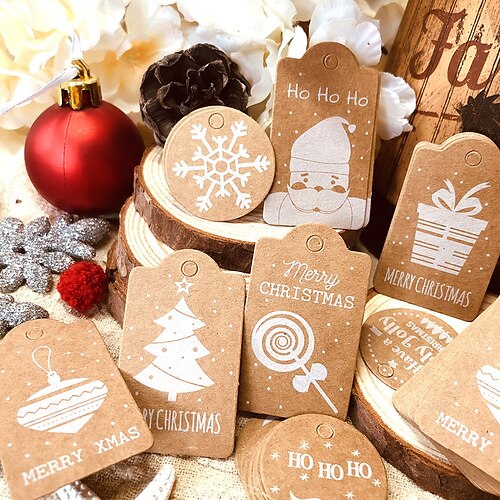 50/200 pièces, cartes d'étiquettes de boîte-cadeau de motif de père noël de dessin animé, avec corde de chanvre, ornements de décoration d'arbre de noël, navidad, décor suspendu, décorations de noël,
50/200 pièces, cartes d'étiquettes de boîte-cadeau de motif de père noël de dessin animé, avec corde de chanvre, ornements de décoration d'arbre de noël, navidad, décor suspendu, décorations de noël,