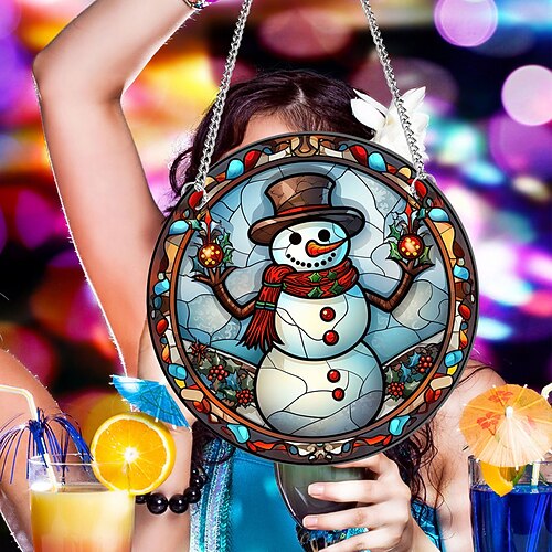 Christmas Snowman Acrylic Pendant Window Porch Home Decoration Double-Sided Pattern Chain Hanging Sign
Christmas Snowman Acrylic Pendant Window Porch Home Decoration Double-Sided Pattern Chain Hanging Sign