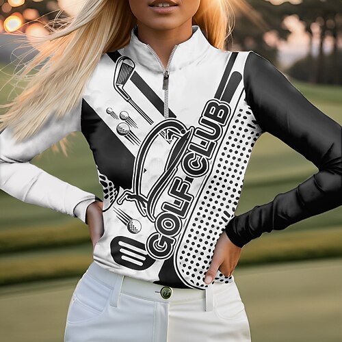 Women's Polo Shirt Golf Shirt Breathable Quick Dry Moisture Wicking Long Sleeve Golf Apparel Golf Clothes Regular Fit Zipper Stand Collar Printed Spring Autumn Tennis Golf Pickleball
Women's Polo Shirt Golf Shirt Breathable Quick Dry Moisture Wicking Long Sleeve Golf Apparel Golf Clothes Regular Fit Zipper Stand Collar Printed Spring Autumn Tennis Golf Pickleball