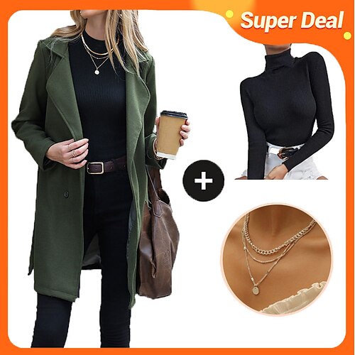 Manteau Femme Extérieur Plein Air du quotidien Sortie mode Décontractées Minimalisme Confortable Surdimensionné Manteau Vert Véronèse Automne Hiver Double Boutonnage Revers Standard S M L XL 2XL 3XL
Manteau Femme Extérieur Plein Air du quotidien Sortie mode Décontractées Minimalisme Confortable Surdimensionné Manteau Vert Véronèse Automne Hiver Double Boutonnage Revers Standard S M L XL 2XL 3XL