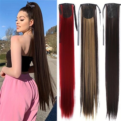 Extensiones de cabello de cola de caballo sintéticas resistentes al calor - Cola de caballo rubia roja vino recta de 80 cm de largo - Perfectas para crear peinados impresionantes
Extensiones de cabello de cola de caballo sintéticas resistentes al calor - Cola de caballo rubia roja vino recta de 80 cm de largo - Perfectas para crear peinados impresionantes