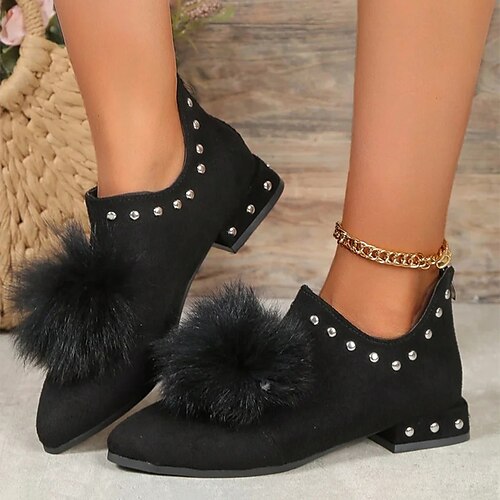 Mujer Botas Tallas Grandes Diario Botines Botines Remache Talón de bloque Tacón Cuadrado Dedo Puntiagudo Moda Felpa Confort Ante Sintético Mocasín Color sólido Negro
Mujer Botas Tallas Grandes Diario Botines Botines Remache Talón de bloque Tacón Cuadrado Dedo Puntiagudo Moda Felpa Confort Ante Sintético Mocasín Color sólido Negro