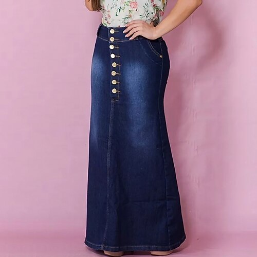 Damenrock langer Rock Maxi Baumwolle blaue Röcke Herbstamp; Winter, geraffte Taschen, Spliss, modisch, elegant, lässig, Straße, Alltag, S, M, L
Damenrock langer Rock Maxi Baumwolle blaue Röcke Herbstamp; Winter, geraffte Taschen, Spliss, modisch, elegant, lässig, Straße, Alltag, S, M, L