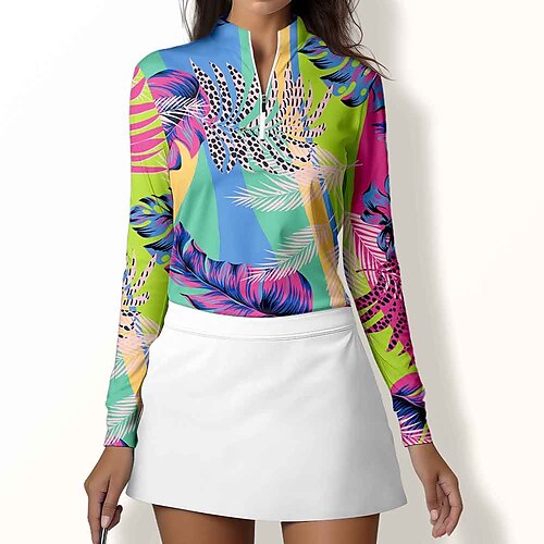 Mujer Camisas de polo Camiseta de golf Transpirable Secado rápido Dispersor de humedad Manga Larga Ropa de golf ropa de golf Ajuste regular Cremallera Cuello alto Hoja Primavera Otoño Tenis Golf
Mujer Camisas de polo Camiseta de golf Transpirable Secado rápido Dispersor de humedad Manga Larga Ropa de golf ropa de golf Ajuste regular Cremallera Cuello alto Hoja Primavera Otoño Tenis Golf