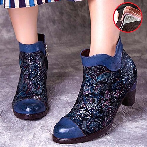 Mujer Botas Tallas Grandes Zapatos hechos a mano Botas de tacon Diario Botines Botines Tacón de gatito Dedo Puntiagudo Vintage Moda Confort Cuero Cremallera Floral Azul
Mujer Botas Tallas Grandes Zapatos hechos a mano Botas de tacon Diario Botines Botines Tacón de gatito Dedo Puntiagudo Vintage Moda Confort Cuero Cremallera Floral Azul