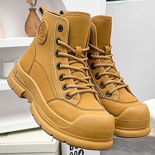 Femme Bottes Bottes de plate-forme Bottes de Combat Bottes de randonnée Extérieur Travail du quotidien Bottines Bottines Talon Plat Bout rond Décontractées Confort Minimalisme Faux Cuir Lacet Couleur
Femme Bottes Bottes de plate-forme Bottes de Combat Bottes de randonnée Extérieur Travail du quotidien Bottines Bottines Talon Plat Bout rond Décontractées Confort Minimalisme Faux Cuir Lacet Couleur