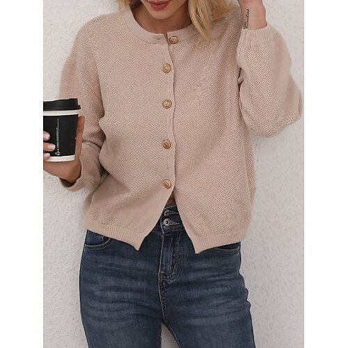 Damen Strickjacke Rundhalsausschnitt Gerippt Stricken Acryl Taste Strick Herbst Winter Kurz Outdoor Täglich Ausgehen Stilvoll Brautkleider schlicht Weich Langarm Feste Farbe Schwarz Khaki Beige S M L
Damen Strickjacke Rundhalsausschnitt Gerippt Stricken Acryl Taste Strick Herbst Winter Kurz Outdoor Täglich Ausgehen Stilvoll Brautkleider schlicht Weich Langarm Feste Farbe Schwarz Khaki Beige S M L