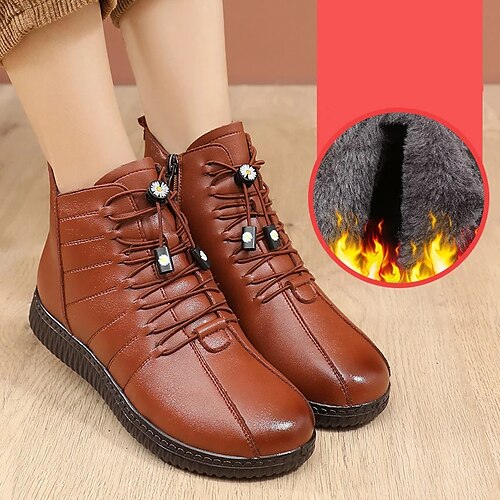 Femme Bottes Bottes de neige du quotidien Doublé en Polaire Bottines Bottines Talon Plat Bout rond Pluche Décontractées Confort Polyuréthane Lacet Couleur unie Vin Noir Marron
Femme Bottes Bottes de neige du quotidien Doublé en Polaire Bottines Bottines Talon Plat Bout rond Pluche Décontractées Confort Polyuréthane Lacet Couleur unie Vin Noir Marron