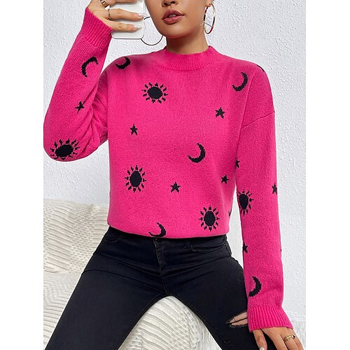 Women's Pullover Sweater Jumper Crew Neck Ribbed Knit Polyester Oversized Fall Winter Regular Outdoor Halloween Daily Stylish Casual Soft Long Sleeve Print Black Fuchsia Brown S M L
Women's Pullover Sweater Jumper Crew Neck Ribbed Knit Polyester Oversized Fall Winter Regular Outdoor Halloween Daily Stylish Casual Soft Long Sleeve Print Black Fuchsia Brown S M L