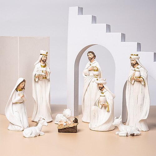 Ensemble de décorations de crèche de Noël, décoration de statue d'art de crèche de Noël pour la décoration d'église catholique à la maison, décorations de crèche de Noël du nouvel an 2023, cadeau de Noël en plein air, décoration Belen
Ensemble de décorations de crèche de Noël, décoration de statue d'art de crèche de Noël pour la décoration d'église catholique à la maison, décorations de crèche de Noël du nouvel an 2023, cadeau de Noël en plein air, décoration Belen