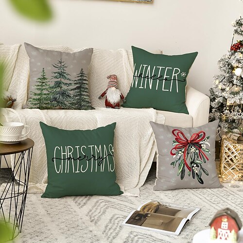 Christmas Snowman Tree Pillow Cover 4PC Soft Decorative Square Cushion Case Pillowcase for BedroomLivingroom Sofa Couch Chair
Christmas Snowman Tree Pillow Cover 4PC Soft Decorative Square Cushion Case Pillowcase for BedroomLivingroom Sofa Couch Chair