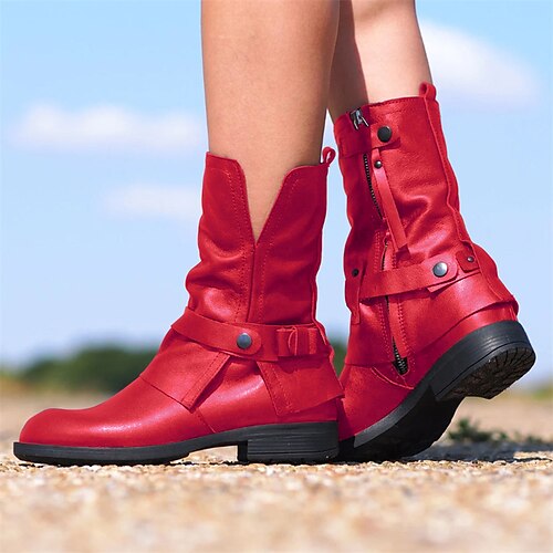 Damen Stiefel Übergrössen Arbeitsschuhe Täglich Stiefel mit mittlerer Wade Knopf Blockabsatz Runde Zehe Modisch Kunstleder Reißverschluss Feste Farbe Schwarz Rot Braun
Damen Stiefel Übergrössen Arbeitsschuhe Täglich Stiefel mit mittlerer Wade Knopf Blockabsatz Runde Zehe Modisch Kunstleder Reißverschluss Feste Farbe Schwarz Rot Braun