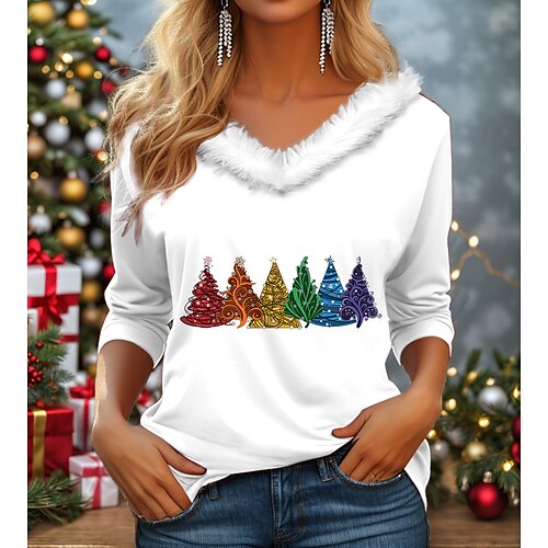 Mujer Blusa Camisa de Navidad Árbol de Navidad Negro Blanco Estampado Manga Larga Fiesta Navidad Casual Festival / Vacaciones estola Ajuste regular Otoño invierno
Mujer Blusa Camisa de Navidad Árbol de Navidad Negro Blanco Estampado Manga Larga Fiesta Navidad Casual Festival / Vacaciones estola Ajuste regular Otoño invierno