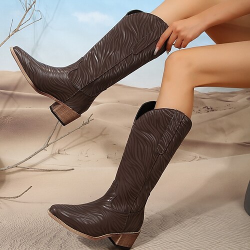 Women's Boots Cowboy Boots Plus Size Outdoor Daily Mid Calf Boots Winter Tassel Block Heel Round Toe Vintage Elegant Walking PU Loafer Solid Color Dark Green Brown
Women's Boots Cowboy Boots Plus Size Outdoor Daily Mid Calf Boots Winter Tassel Block Heel Round Toe Vintage Elegant Walking PU Loafer Solid Color Dark Green Brown