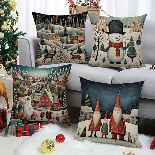 Decoraciones navideñas, funda de almohada de doble cara, 4 piezas, arte popular escandinavo, funda de cojín cuadrada decorativa suave, funda de almohada para dormitorio, sala de estar, sofá, silla
Decoraciones navideñas, funda de almohada de doble cara, 4 piezas, arte popular escandinavo, funda de cojín cuadrada decorativa suave, funda de almohada para dormitorio, sala de estar, sofá, silla