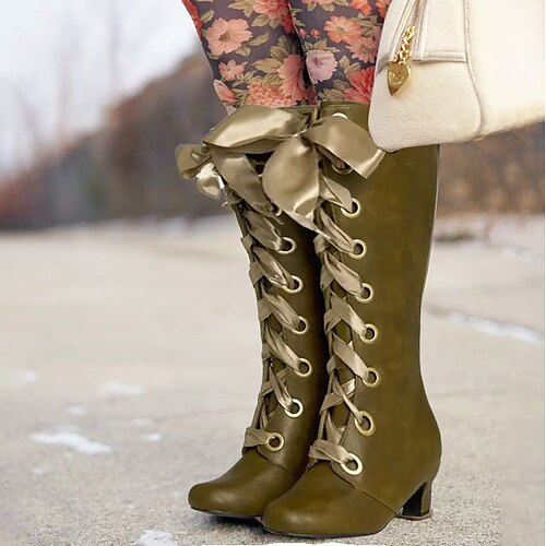 Femme Bottes Chaussures Bullock Grandes Tailles Bottes à talons Soirée Extérieur du quotidien Bottes genou Talon de chaton Rétro Vintage Mode Elégant Polyuréthane Lacet Couleur unie Vert
Femme Bottes Chaussures Bullock Grandes Tailles Bottes à talons Soirée Extérieur du quotidien Bottes genou Talon de chaton Rétro Vintage Mode Elégant Polyuréthane Lacet Couleur unie Vert