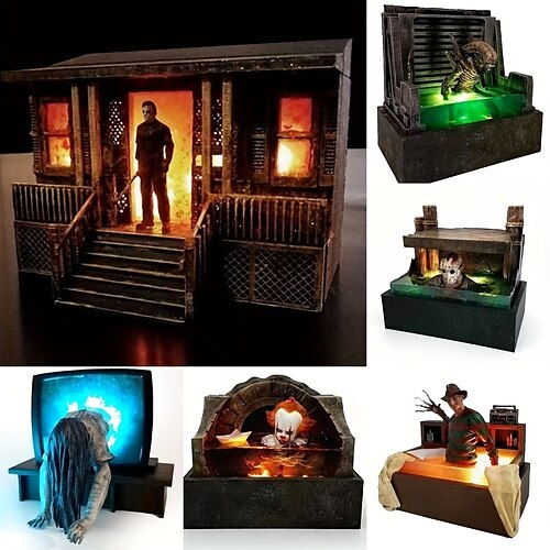 Horrorfigur-Statue, Halloween-Dekoration, leuchtendes Diorama, Horrorfilm, Gartenzwerge, Gartendekoration für Außen-/Innenstatue
Horrorfigur-Statue, Halloween-Dekoration, leuchtendes Diorama, Horrorfilm, Gartenzwerge, Gartendekoration für Außen-/Innenstatue