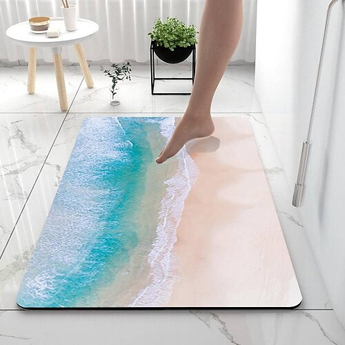 Beach Diatomaceous Earth Bath Mat Soft Mat Rubber Anti-Slip Fast Dry Super Absorbent Thin Bathroom Mat for Under Door - Bathroom Floor Mat Rug Bathtub Front Shower Mat Sink
Beach Diatomaceous Earth Bath Mat Soft Mat Rubber Anti-Slip Fast Dry Super Absorbent Thin Bathroom Mat for Under Door - Bathroom Floor Mat Rug Bathtub Front Shower Mat Sink