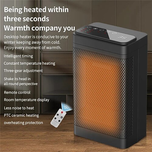 Aquecedor elétrico portátil com ventilador ptc, banheiro, sala de estar, temperatura constante fixa, cabeça de agitação, controle remoto, máquina aquecedora de casa
Aquecedor elétrico portátil com ventilador ptc, banheiro, sala de estar, temperatura constante fixa, cabeça de agitação, controle remoto, máquina aquecedora de casa
