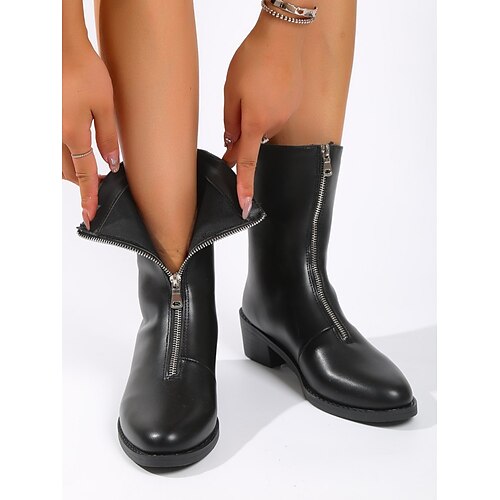Mujer Botas Tallas Grandes Exterior Diario Botines Botines Tacón Plano Dedo redondo Elegante Felpa Casual PU Cremallera Color sólido Negro
Mujer Botas Tallas Grandes Exterior Diario Botines Botines Tacón Plano Dedo redondo Elegante Felpa Casual PU Cremallera Color sólido Negro