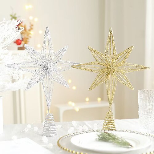 Christbaumspitze Dekorationen Gold Eisen Baumspitze Stern Weihnachtsbaum Dekoration leuchtende Pentagramm-Ornamente
Christbaumspitze Dekorationen Gold Eisen Baumspitze Stern Weihnachtsbaum Dekoration leuchtende Pentagramm-Ornamente