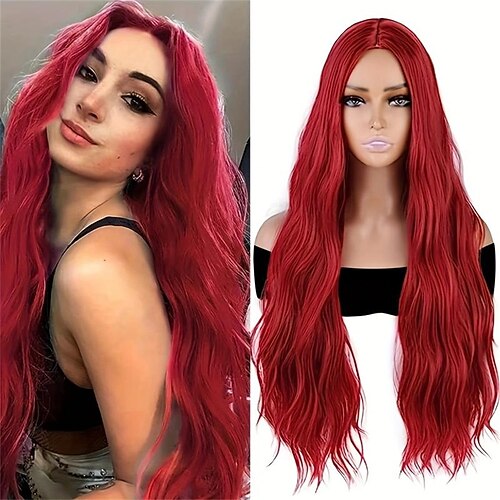 Red Wig Long Curly Wavy Red Wigs For Women Heat Resistant Synthetic Hair Halloween Weave Full Wigs For Women 28 Inches Christmas Party Wigs
Red Wig Long Curly Wavy Red Wigs For Women Heat Resistant Synthetic Hair Halloween Weave Full Wigs For Women 28 Inches Christmas Party Wigs
