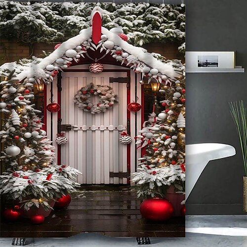 Rideau de douche de noël avec crochets, décor de salle de bains, ensemble de rideaux de douche en tissu imperméable avec 12 crochets en plastique
Rideau de douche de noël avec crochets, décor de salle de bains, ensemble de rideaux de douche en tissu imperméable avec 12 crochets en plastique