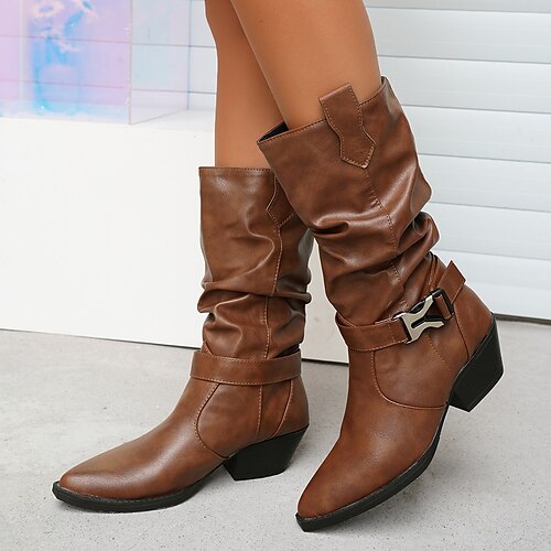 Femme Bottes Bottes Moto Bottes souples Grandes Tailles Extérieur du quotidien Bottes mi-mollet Talon Bottier Bout rond Rétro Vintage Classique Décontractées Polyuréthane Mocassins Couleur unie Noir
Femme Bottes Bottes Moto Bottes souples Grandes Tailles Extérieur du quotidien Bottes mi-mollet Talon Bottier Bout rond Rétro Vintage Classique Décontractées Polyuréthane Mocassins Couleur unie Noir