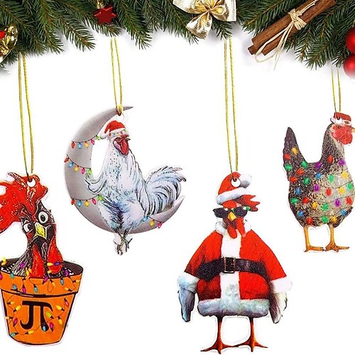 Natal frango pendurado pingente acrílico animal ornamento para árvore de natal 2024 presente de ano novo carro chaveiros decoração
Natal frango pendurado pingente acrílico animal ornamento para árvore de natal 2024 presente de ano novo carro chaveiros decoração