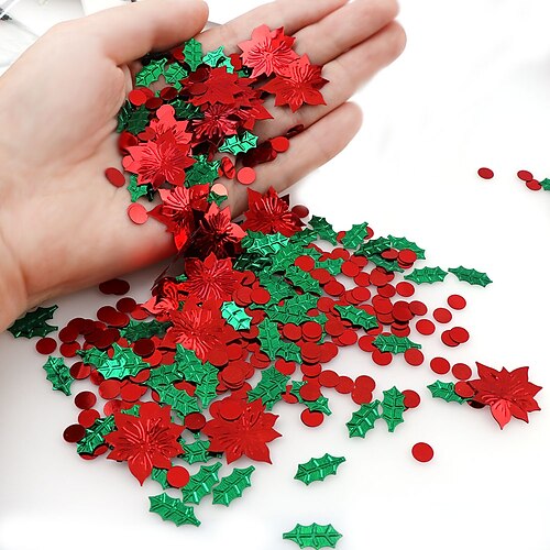 1 Pack, 0.53oz Mixed Color Plastic Christmas Decorations Green Leaves Red Flower Confetti Tin Foil Sequins Christmas Gifts Table Decorations
1 Pack, 0.53oz Mixed Color Plastic Christmas Decorations Green Leaves Red Flower Confetti Tin Foil Sequins Christmas Gifts Table Decorations
