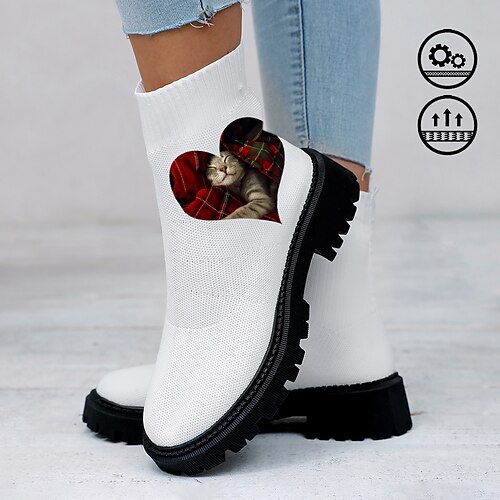 Women's Cat Sleeping In Plaid Quilt Heart-shaped 3D Graphic Print Comfortable and Skin-friendly Flyknit Socks Boots
Women's Cat Sleeping In Plaid Quilt Heart-shaped 3D Graphic Print Comfortable and Skin-friendly Flyknit Socks Boots