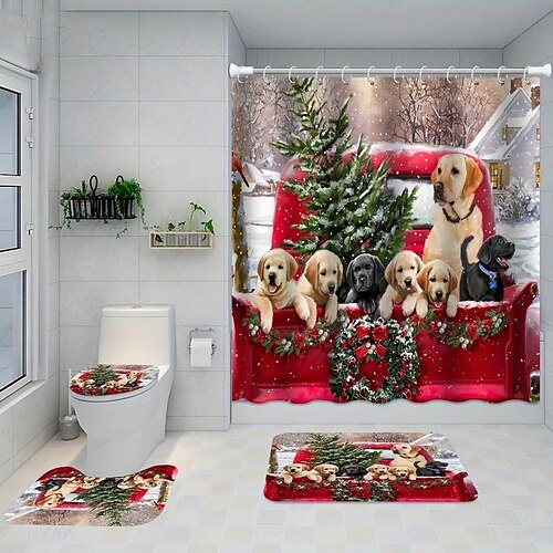 cortina de chuveiro para cachorro de natal, cortina de chuveiro à prova d'água com 12 ganchos, tapete de banheiro antiderrapante, tapete em formato de u para banheiro, almofada de tampa de vaso sanitário, decoração de banheiro, cortina de banheiro
cortina de chuveiro para cachorro de natal, cortina de chuveiro à prova d'água com 12 ganchos, tapete de banheiro antiderrapante, tapete em formato de u para banheiro, almofada de tampa de vaso sanitário, decoração de banheiro, cortina de banheiro