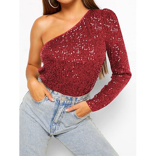 Mujer Mono Lentejuela Color sólido Un Hombro Ropa de calle Fiesta Calle Delgado Manga Larga Negro Blanco Rosa S M L Otoño
Mujer Mono Lentejuela Color sólido Un Hombro Ropa de calle Fiesta Calle Delgado Manga Larga Negro Blanco Rosa S M L Otoño