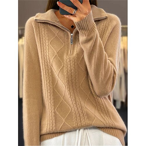 Mujer Suéter de punto Cuello Camisero Cable Tejer Acrílico Cremallera De Punto Otoño Invierno Regular Exterior Diario Festivos Moda Ropa de calle Casual Manga Larga Animal Letra Copo Blanco Amarillo
Mujer Suéter de punto Cuello Camisero Cable Tejer Acrílico Cremallera De Punto Otoño Invierno Regular Exterior Diario Festivos Moda Ropa de calle Casual Manga Larga Animal Letra Copo Blanco Amarillo