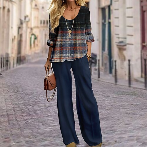Femme Chemise Ensembles de pantalons Rouge Bleu Marine Vert Plaid Imprimer manche longue Casual Quotidien Mode Col Rond Standard Printemps Automne
Femme Chemise Ensembles de pantalons Rouge Bleu Marine Vert Plaid Imprimer manche longue Casual Quotidien Mode Col Rond Standard Printemps Automne